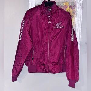 Vintage Honda Racing Jacket Large Red 90's Inner Zipped Removable Liner Full Zip